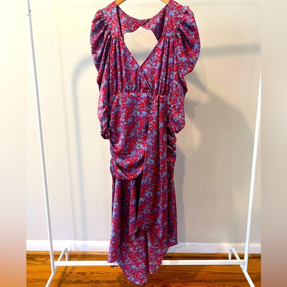 For Love and Lemons Charlie Dress in Red and Purple Floral - Picture 1 of 2